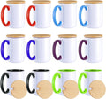 RAINBOWTIE 15 oz Sublimation Mugs Set of 12 - 6 Assorted Colors
