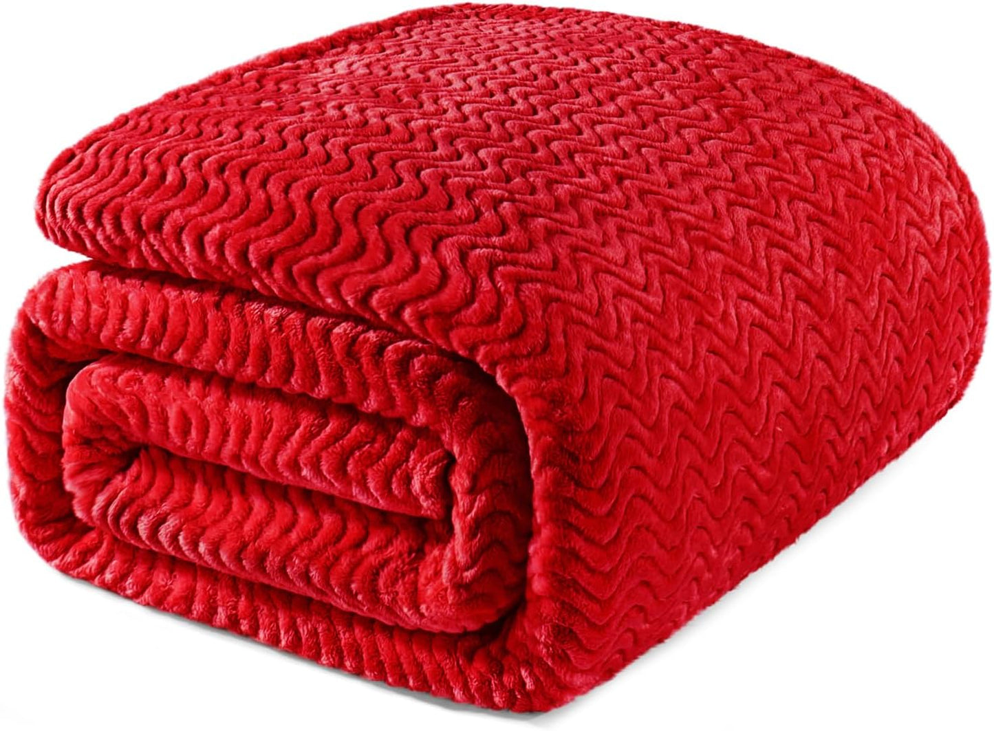 Soft Fleece Blanket Queen Size for All Season Use, Red