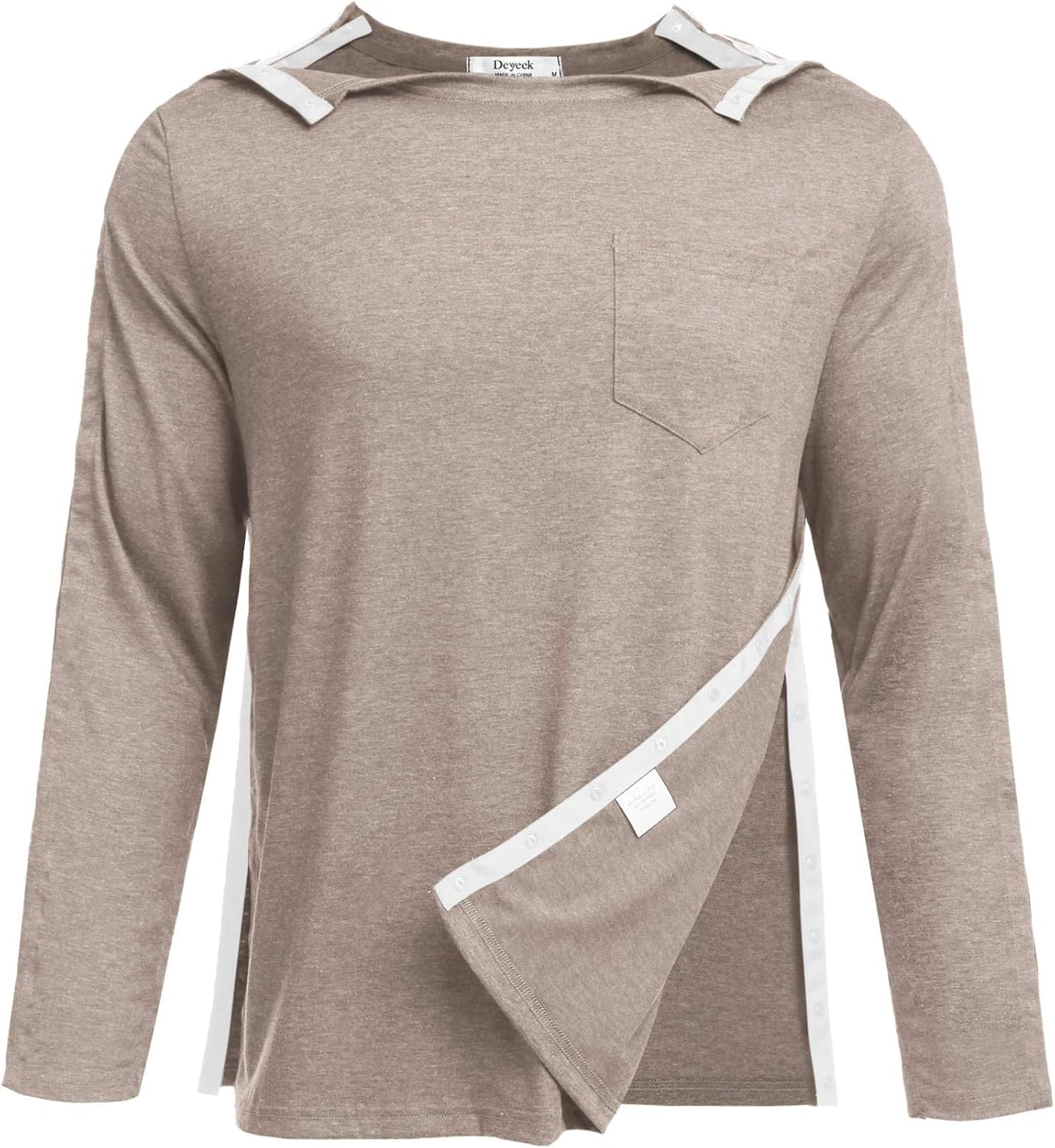 Deyeek Men's Post Shoulder Surgery Recovery Shirt for Comfort