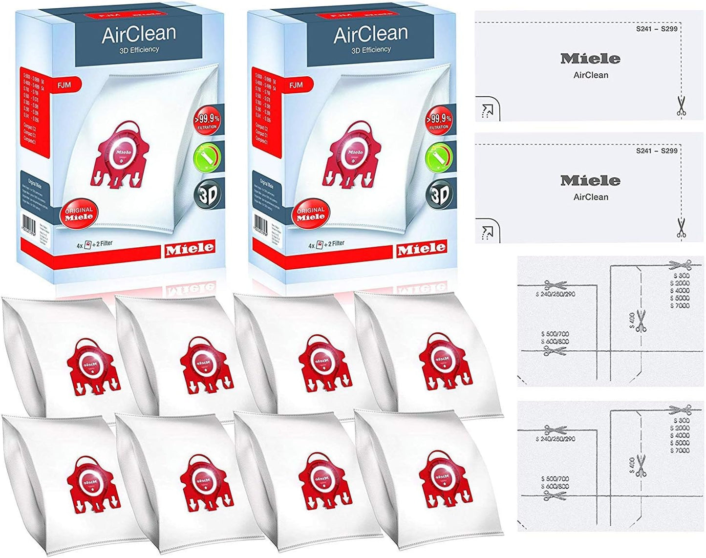 Miele FJM AirClean Vacuum Cleaner Bags with Filters for Efficiency