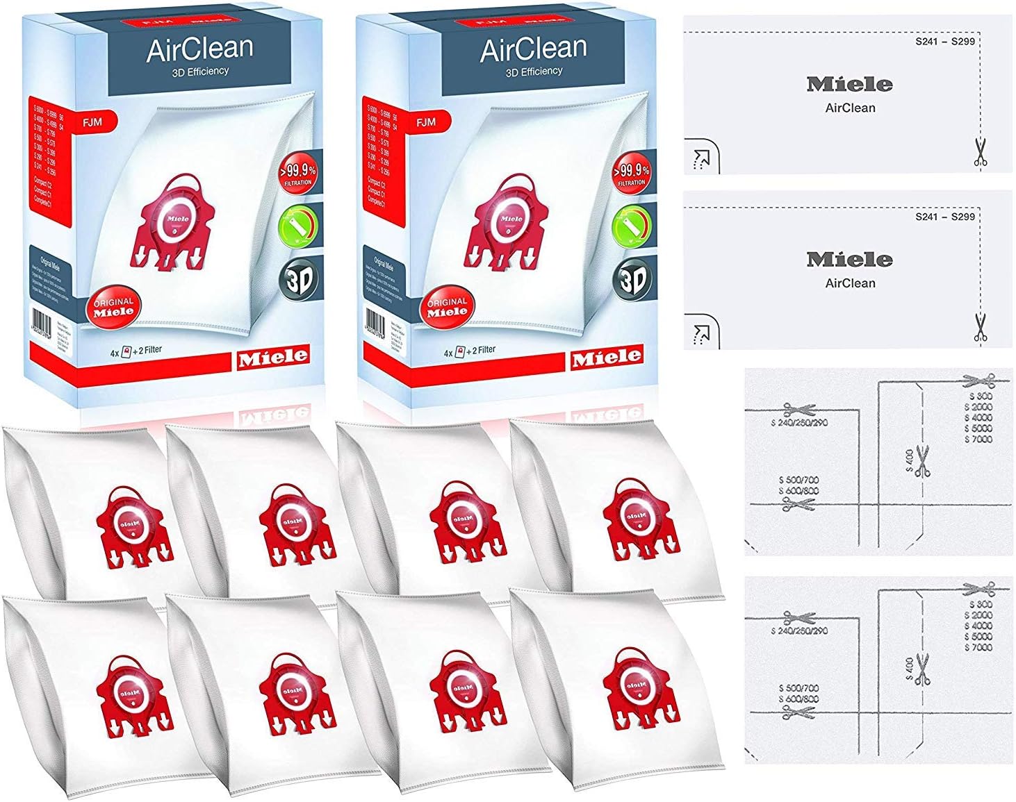 Miele FJM AirClean Vacuum Cleaner Bags with Filters for Efficiency