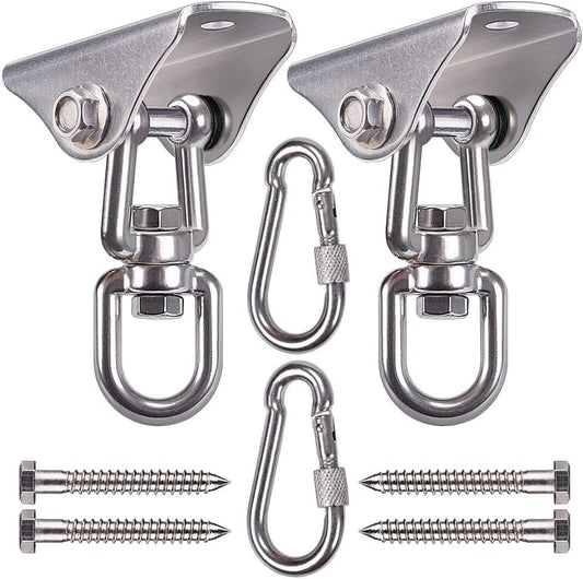 SELEWARE Stainless Steel Swing Hooks - 1000 LB Capacity 2 Pack
