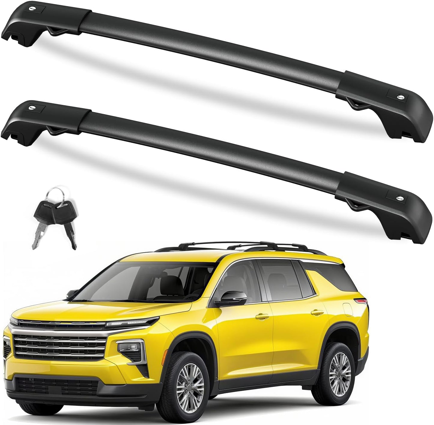 FengYu 220lb Lockable Roof Rack Cross Bars for Chevy Traverse
