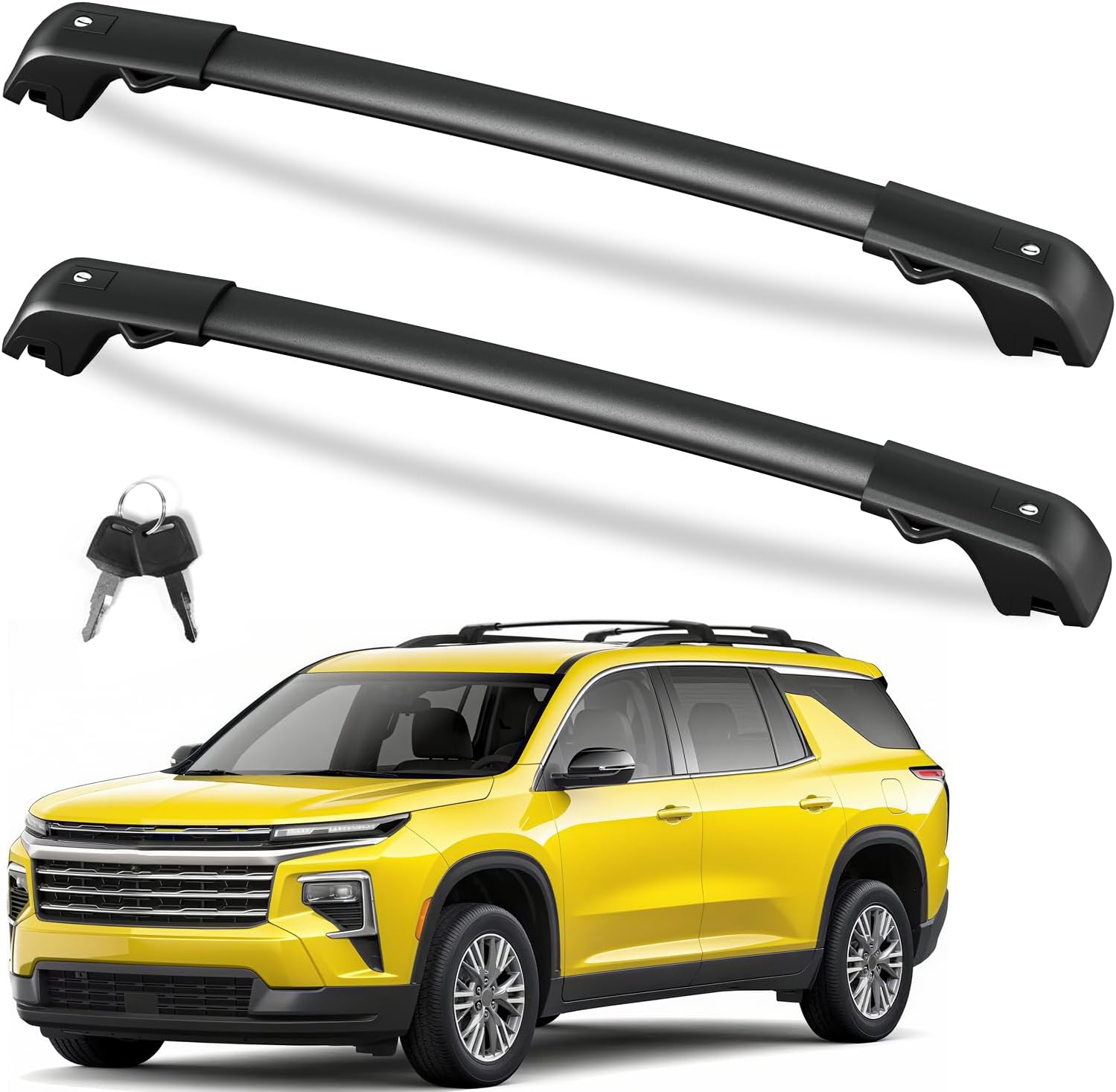 FengYu 220lb Lockable Roof Rack Cross Bars for Chevy Traverse