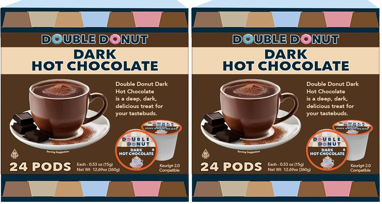 Double Donut Dark Hot Chocolate Pods for Keurig Machines