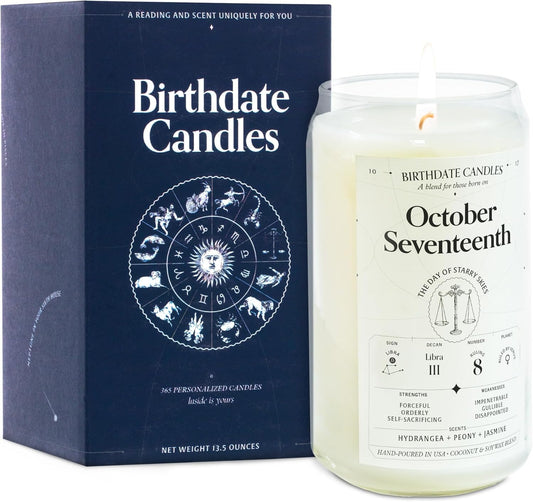 October 17 Birthday Candle - Libra Zodiac Scented Gift