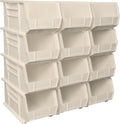 AkroBins Stackable Plastic Storage Bins 12-Pack - Space-Saving