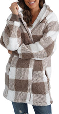 Womens Sherpa-Lined Fleece Zip Up Jacket Oversized Cozy Fit