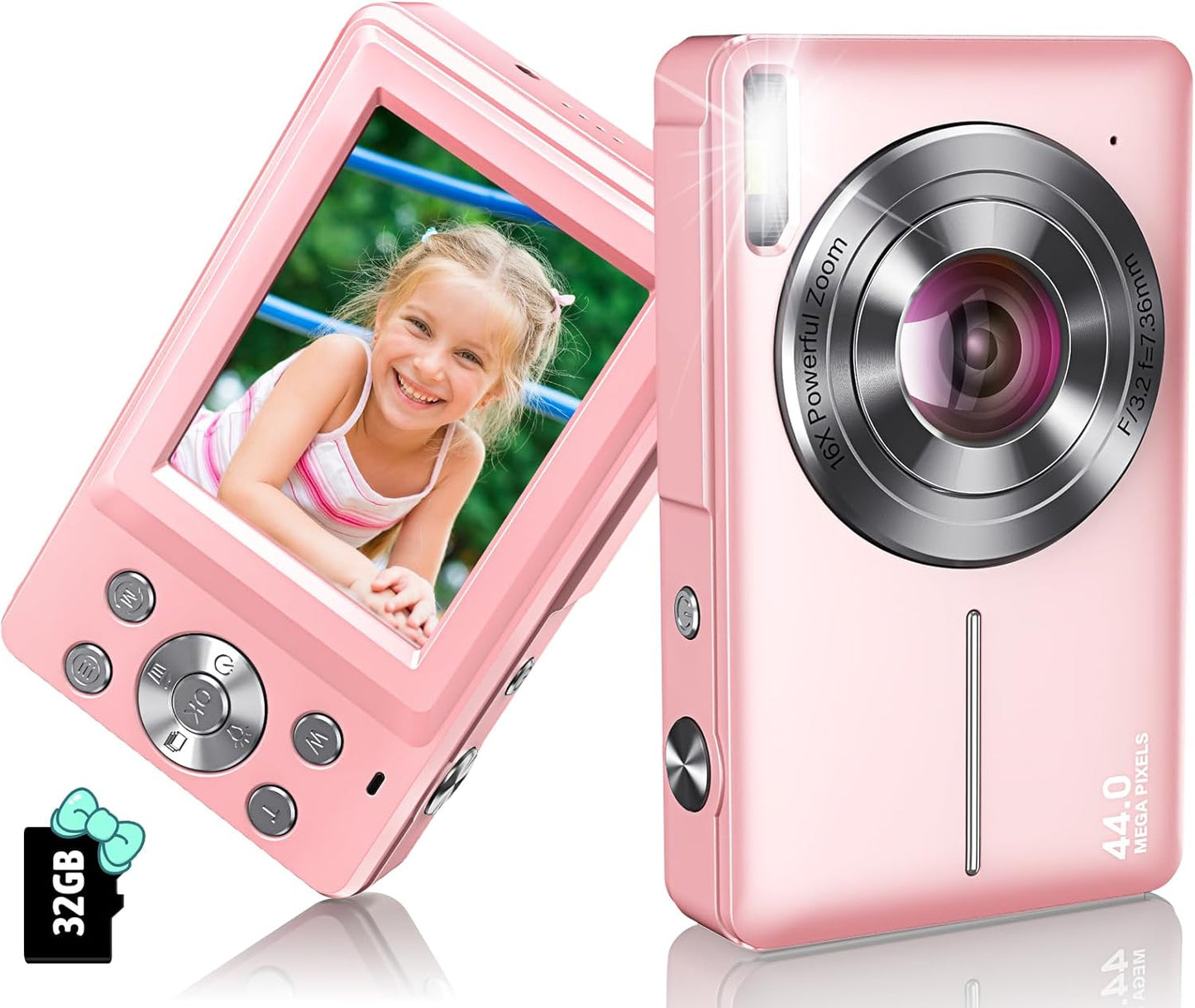 1080P 44MP Digital Camera for Kids with 16X Zoom Features