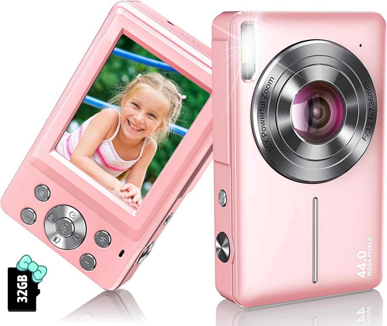 1080P 44MP Digital Camera for Kids with 16X Zoom Features