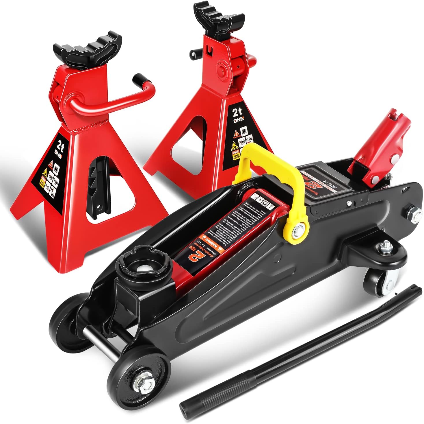 Low Profile Hydraulic Trolley Service Jack Combo with Stands