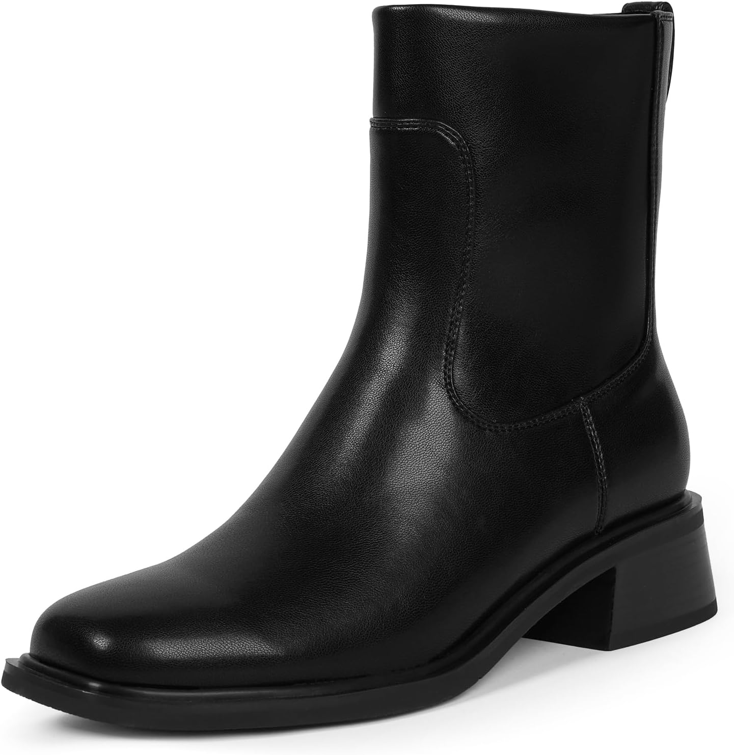 Ankle Boots for Women Low Heel Square Toe Chunky Booties