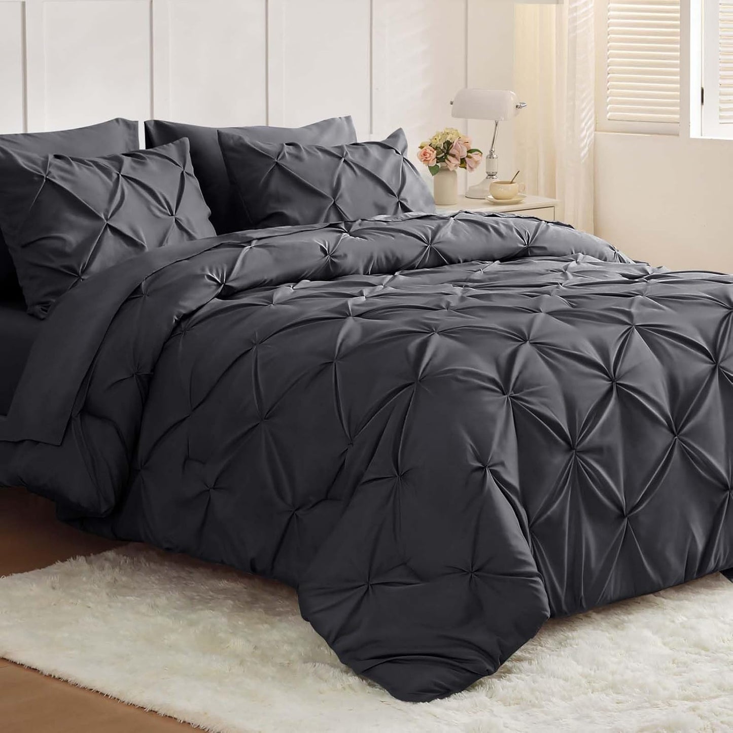 JOLLYVOGUE King Size Comforter Set 7 Pieces for All Season