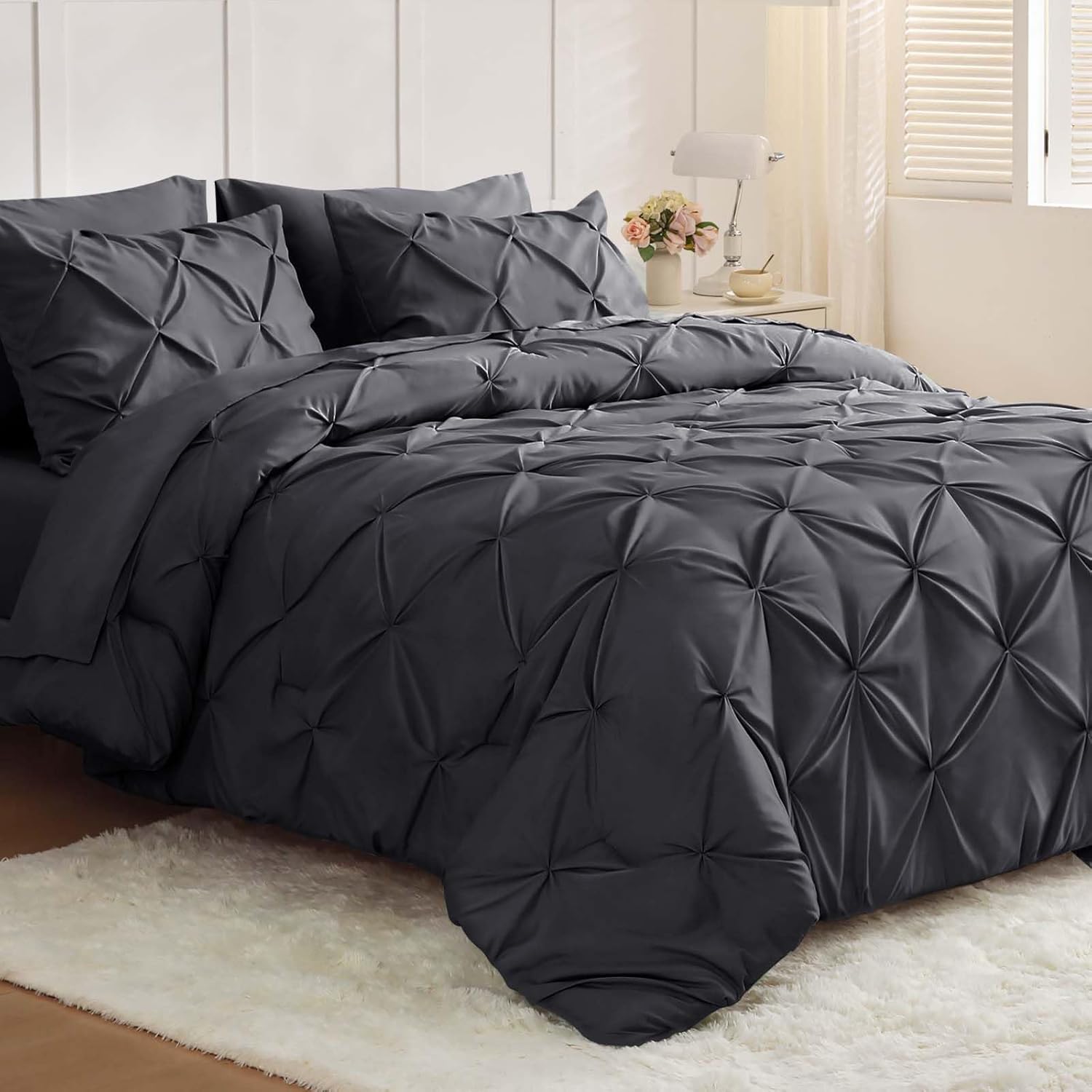 JOLLYVOGUE King Size Comforter Set 7 Pieces for All Season