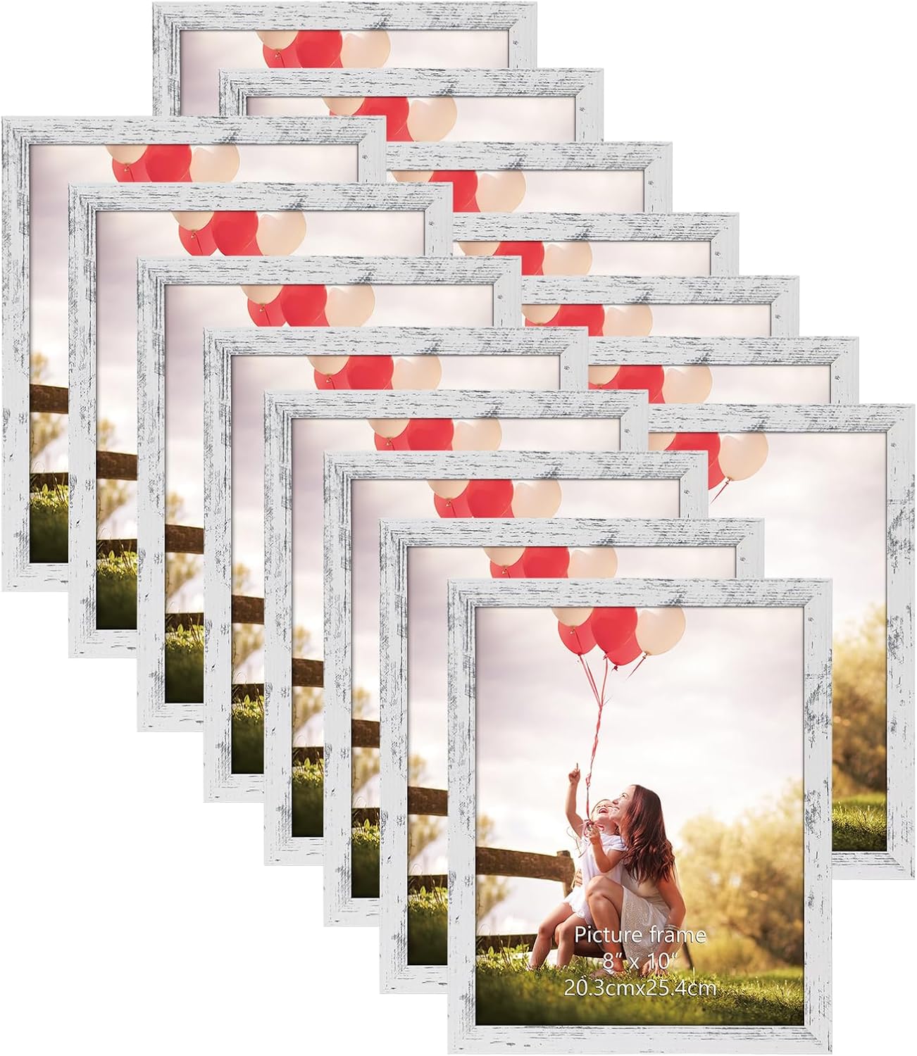 HORLIMER 8x10 Picture Frame Set of 15 for Rustic Decor