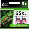 65XL Remanufactured Ink Cartridge for HP Printers - 2-Pack