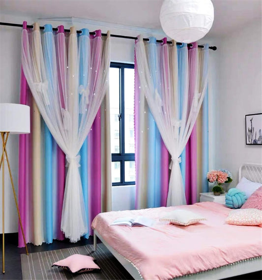 Yancorp Colorful Curtains for Girls Bedroom Room Darkening 96 in