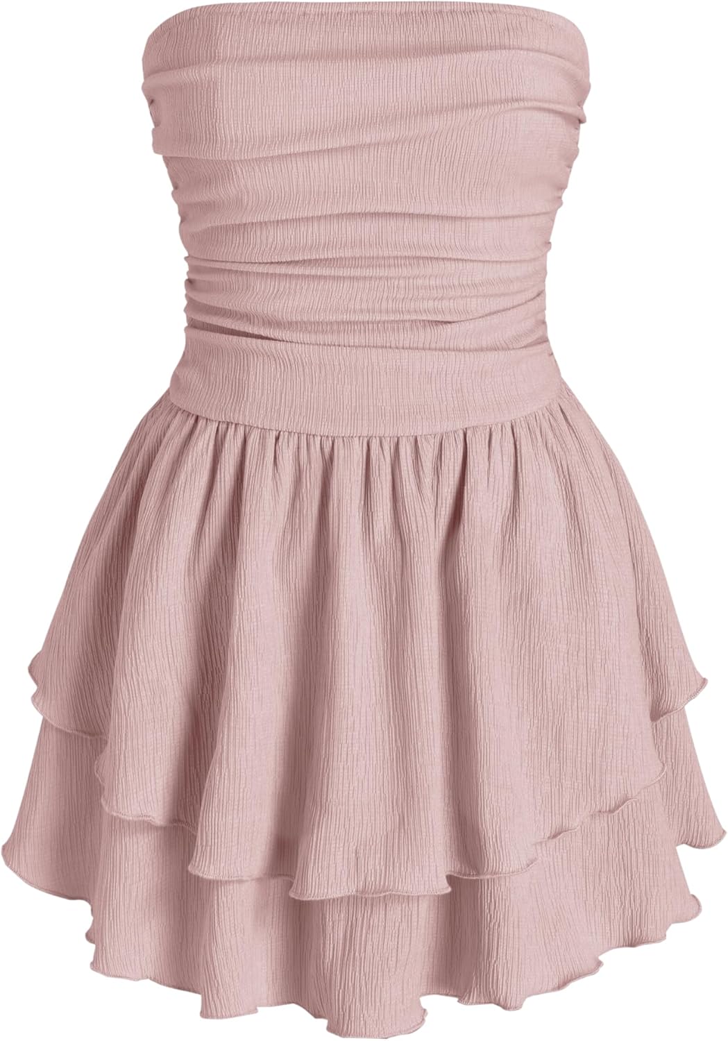 CIDER Women's Summer Cocktail Dress - Ruched Ruffle Mini Dress