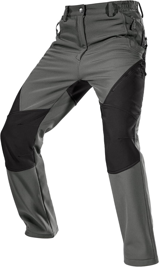 FREE SOLDIER Men's Fleece Lined Cargo Hiking Pants for Winter