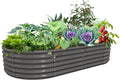 8x4x1.5 ft Galvanized Raised Garden Bed - Oval Metal Planter Box