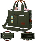 Beige Large Canvas Tote Bag for Women with Zipper - Spacious Work Tote