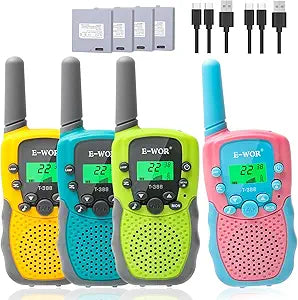 Walkie Talkie for Kids 4 Pack with Flashlight for Outdoor Fun