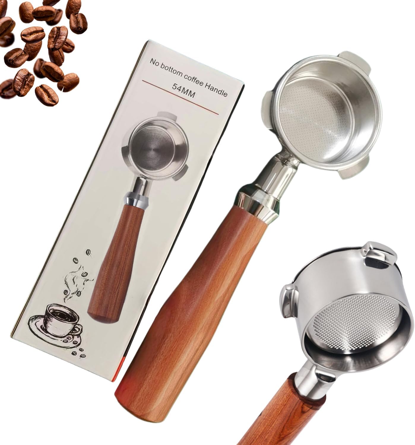 Stainless Steel Bottomless Portafilter for Breville Espresso