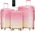 Merax 3 Luggage Set with USB Port and TSA Lock for Travelers