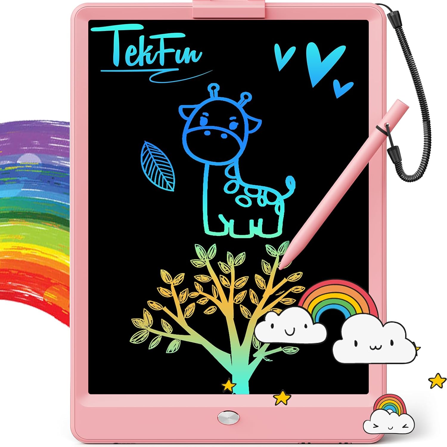 TEKFUN 10inch Colorful Doodle Board: Mess-Free Fun for Kids