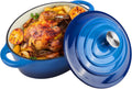 5.5 Quart Oval Enameled Cast Iron Dutch Oven Pot - Even Heat & Oven