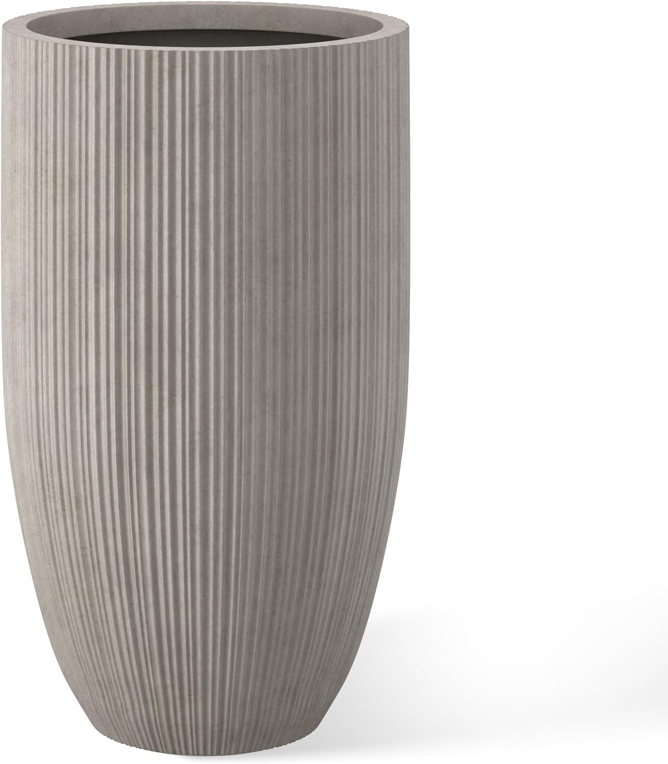 Kante 24 Inch Tall Round Concrete Planter for Modern Spaces