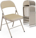 VINGLI 8 Pack Folding Chairs with Padded Seats - Sturdy, Portable