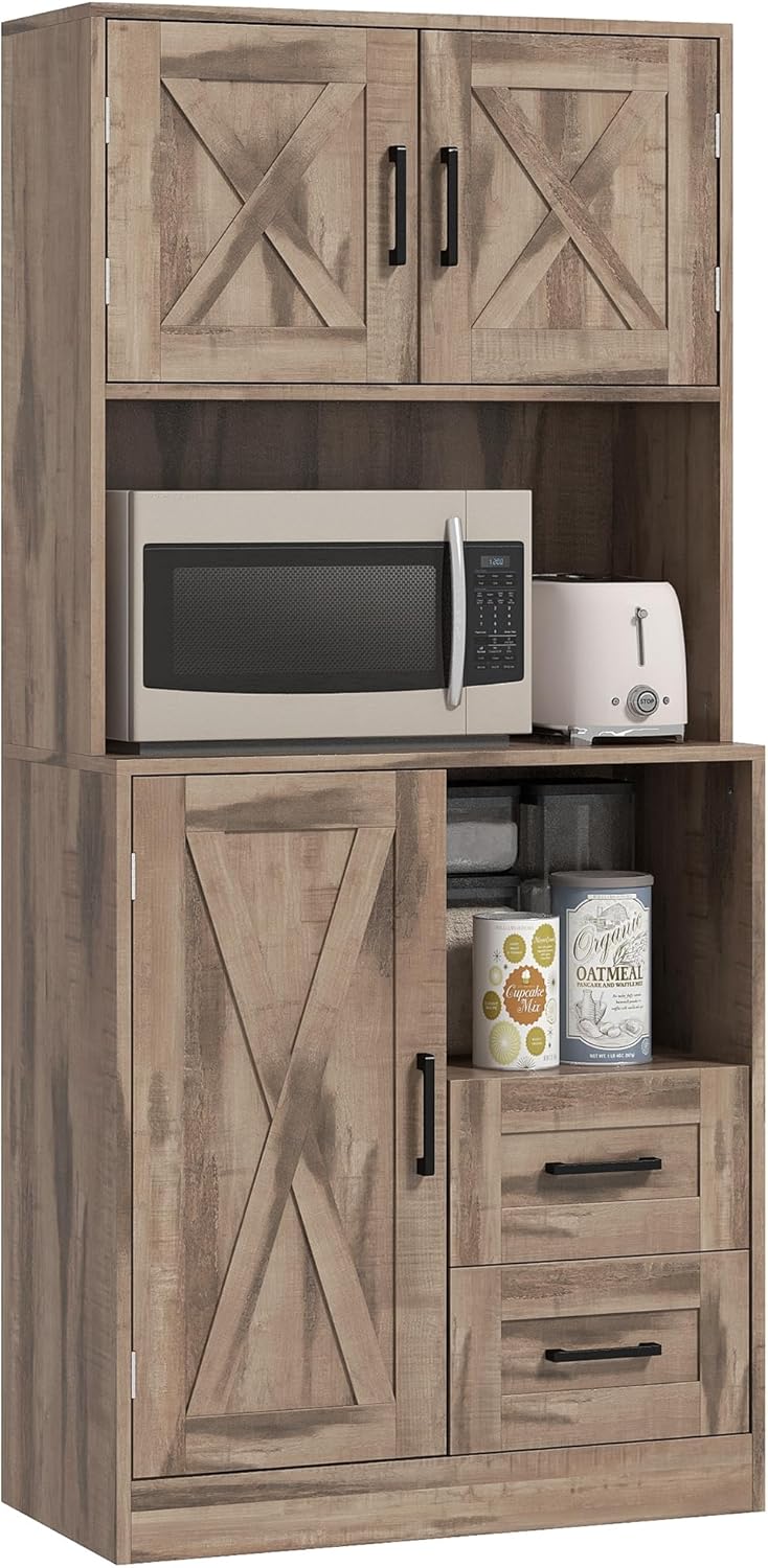 HOMCOM Farmhouse Pantry Cabinet - Storage & Style!