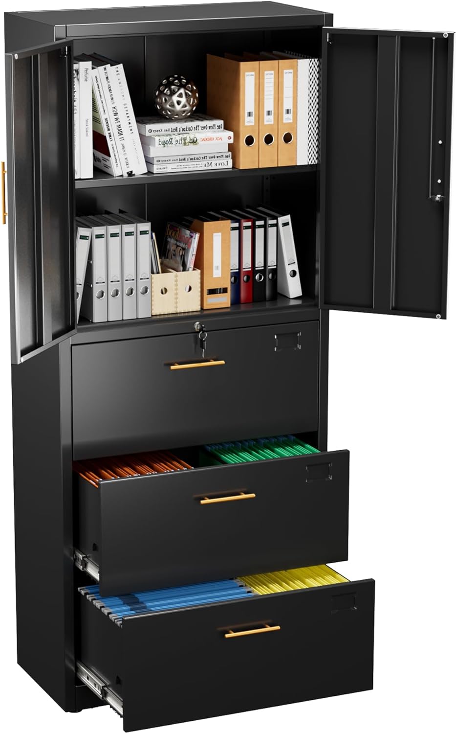 3 Drawer Lateral File Cabinet with Lock for Home and Office