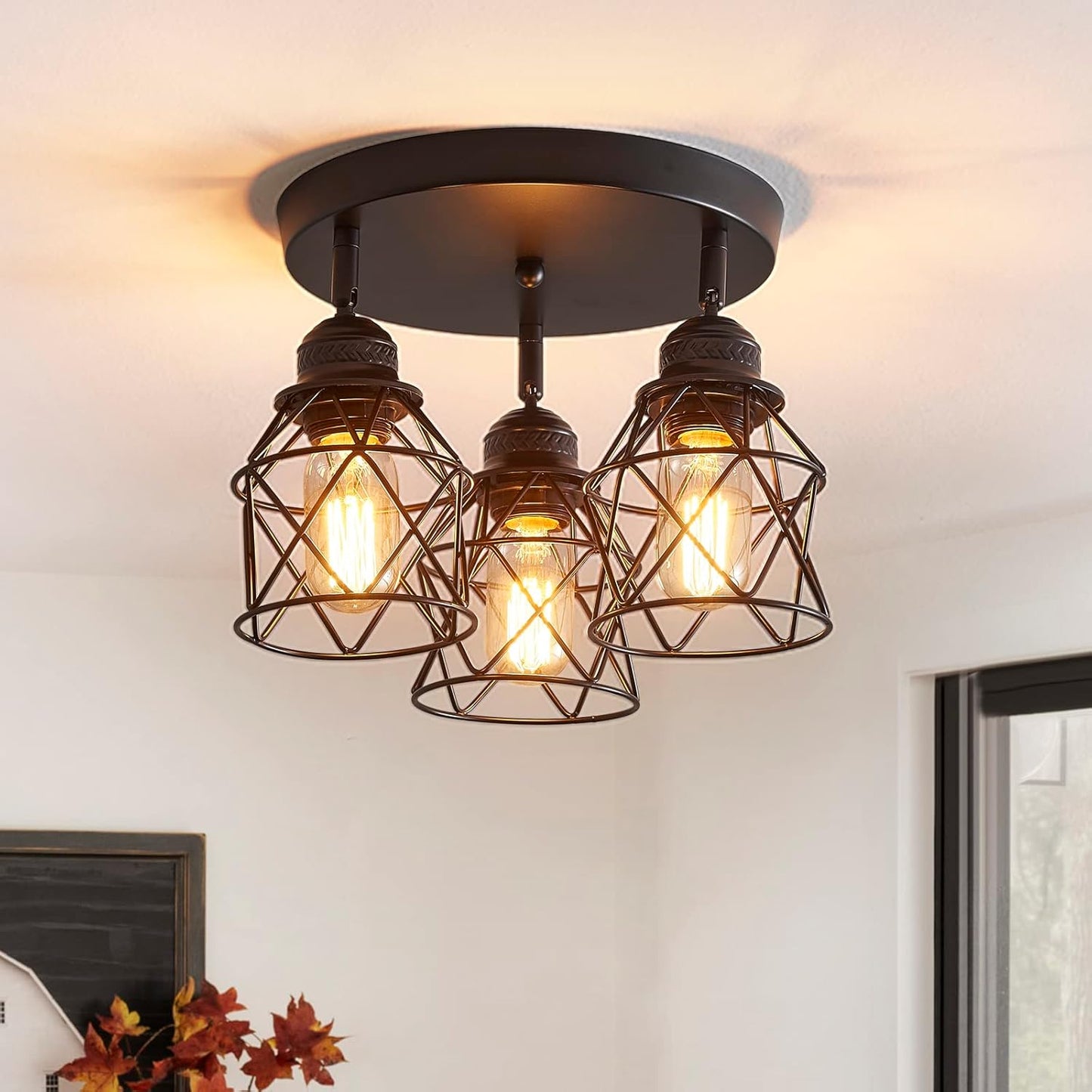 Adjustable Semi Flush Mount Ceiling Light for Kitchen and Hallway