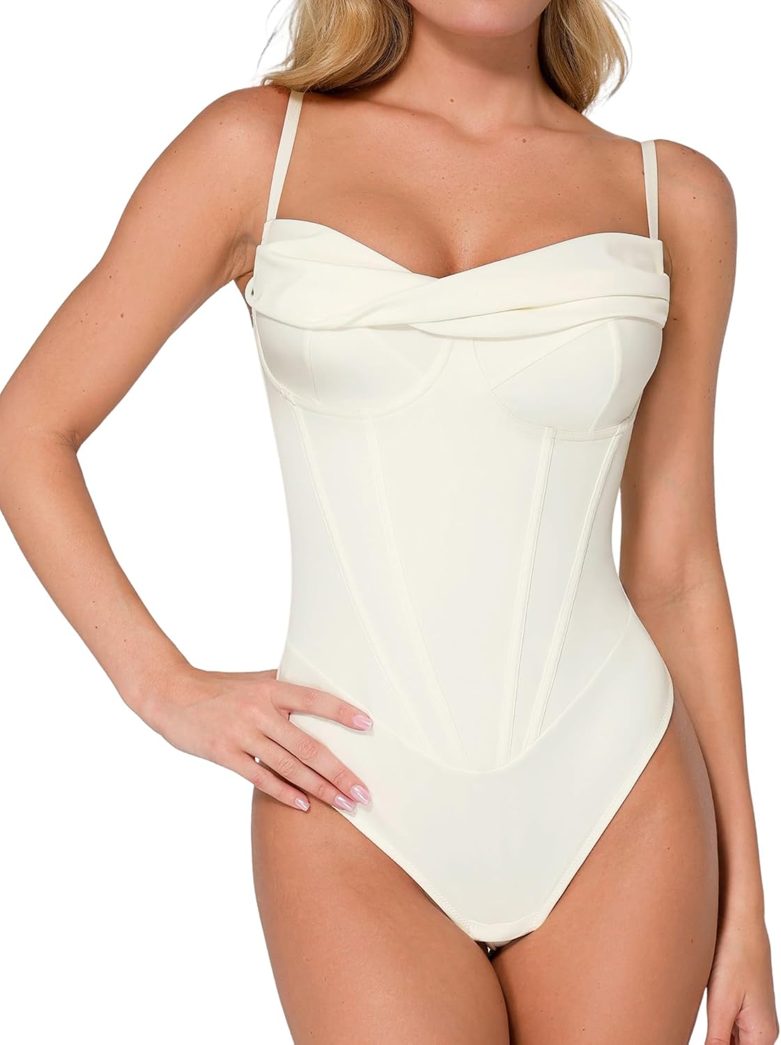 Popilush Corset Bodysuit for Women with Tummy Control Design