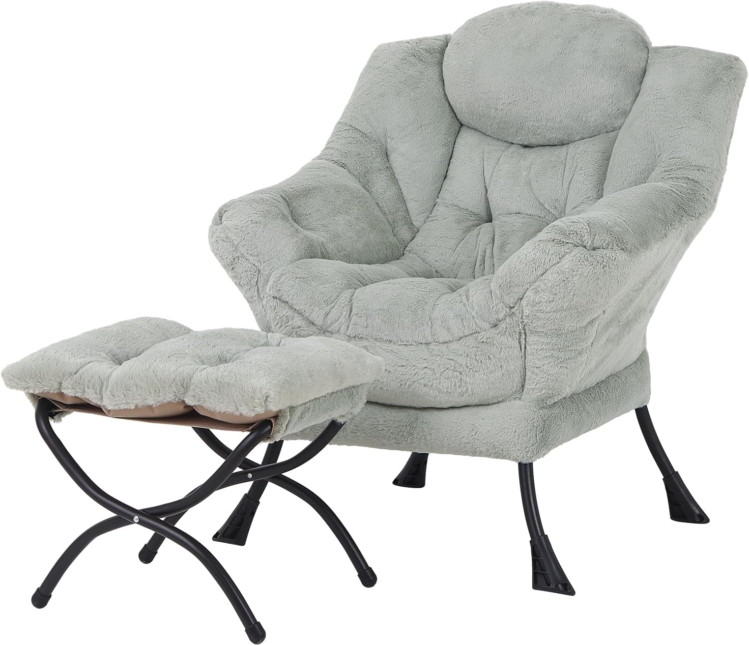 Welnow Lazy Chair with Ottoman for Small Space Comfort