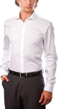 Xtreme Slim Fit Cotton Dress Shirt for Men - Non Iron Herringbone