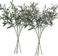 Fake Olive Tree Branches 8 Pack 28 in Faux Olive Stems - Realistic