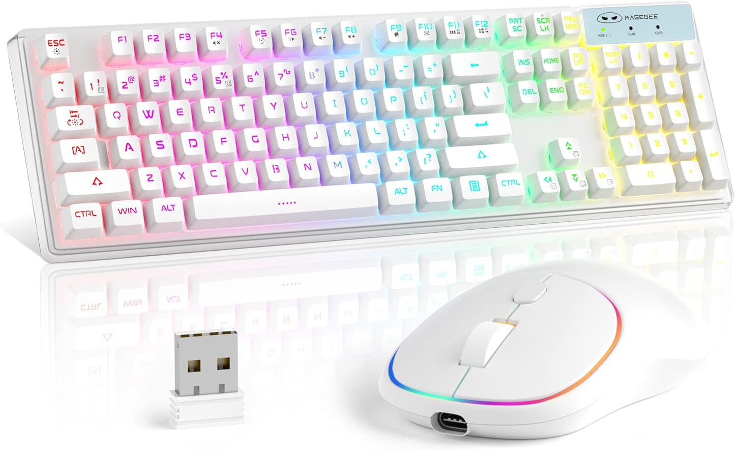 Rechargeable RGB Gaming Combo - MageGee V550