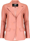Jild Classic Lambskin Leather Blazer Women - 2-Button Tailored Fit