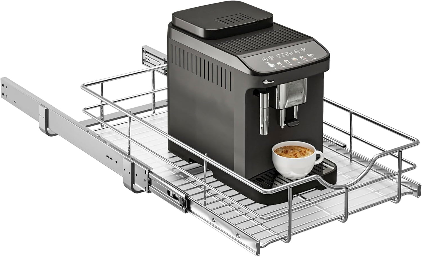 WelFurGeer Soft Close Slide Out Cabinet Shelf for Kitchen Use
