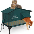 Clawsable Heated Cat House for Outside Winter - Weatherproof