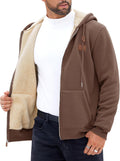 Men's Sherpa-Lined Zip Up Hoodie Jacket for Winter Comfort