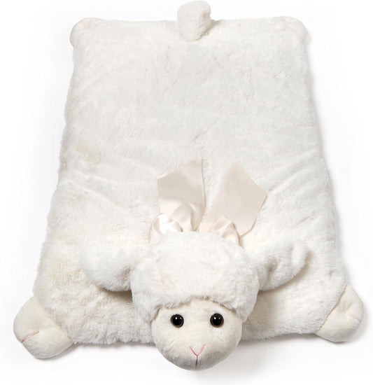 Bearington Baby Lamby Plush Animal Tummy Time Mat for Infants