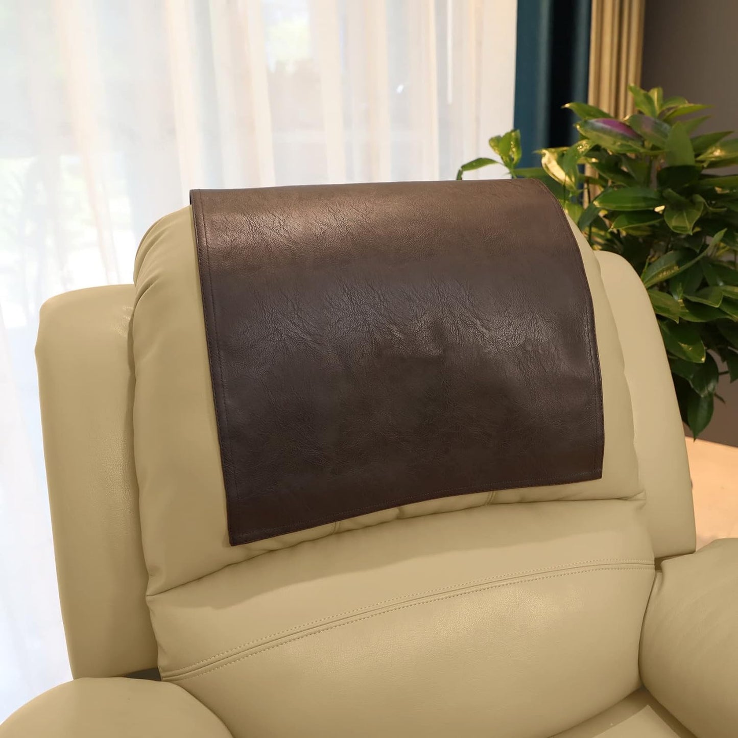 AmazeCov Non Slip Headrest Protector - 17x27 in, Chocolate