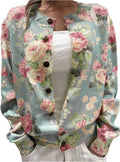 SOLY HUX Women's Floral Print Button Down Cardigan Sweater - Cozy