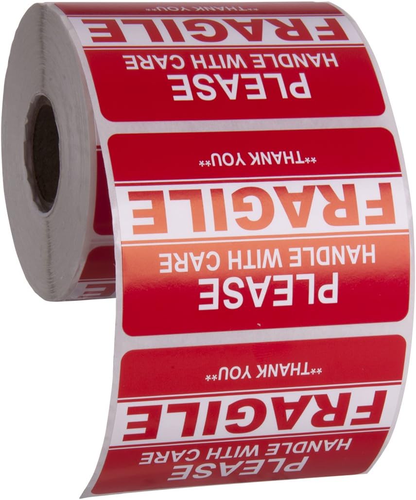 Fragile Handle with Care Stickers - 500 Labels, Shipping & Packing