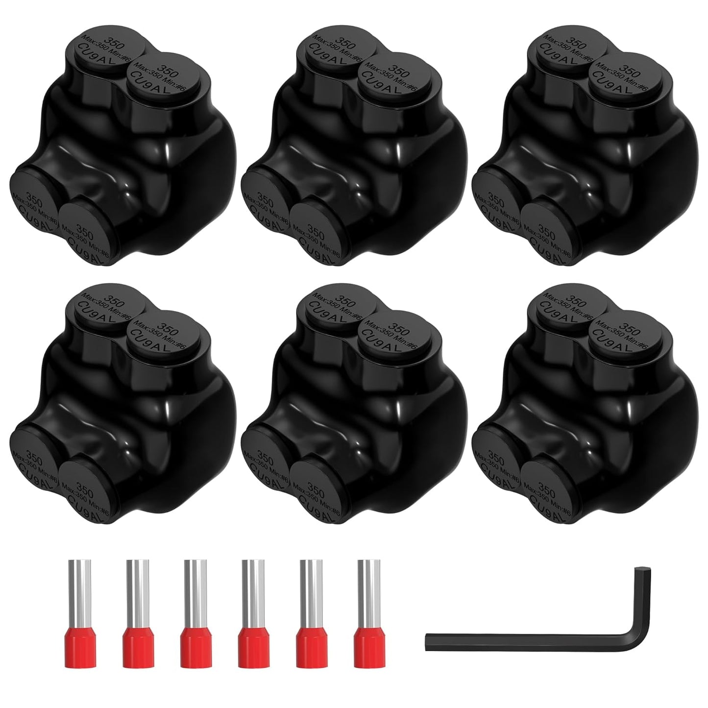 Joinfworld 2 Port Insulated Multi Tap Connector for 350MCM-6AWG