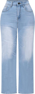 THUNDER STAR Womens High Waisted Wide Leg Jeans (Style QPJY)